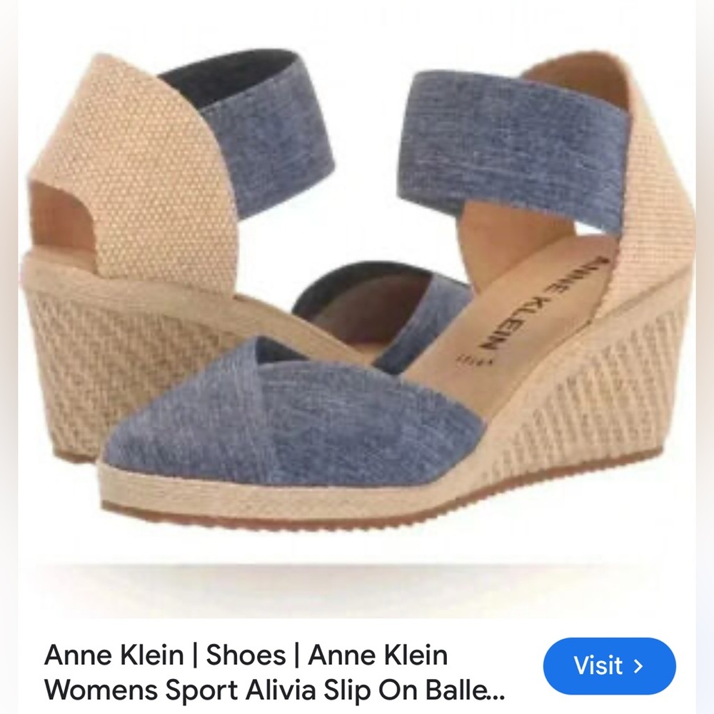 Anne Klein Size 8 Women's Zoey Espadrille
Wedge Sandals.